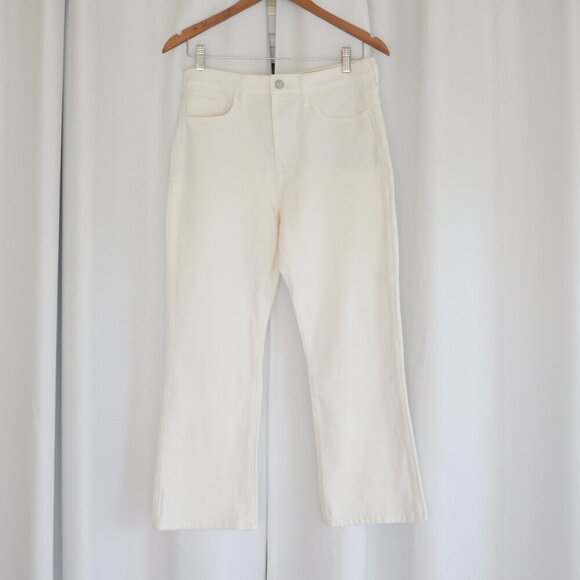 Banana Republic High Rise Boot Cut Crop White Jeans Sz 29 - Picture 2 of 10